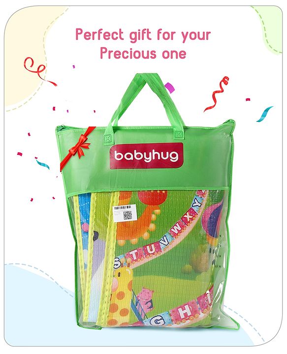 Babyhug Cow & Lion Printed Play Mat  - Green