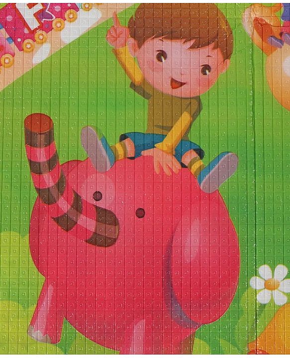 Babyhug Cow & Lion Printed Play Mat  - Green