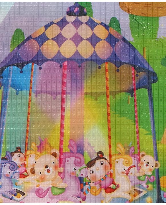 Babyhug Cow & Lion Printed Play Mat  - Green
