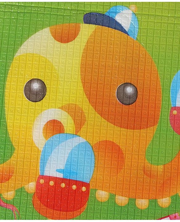 Babyhug Cow & Lion Printed Play Mat  - Green