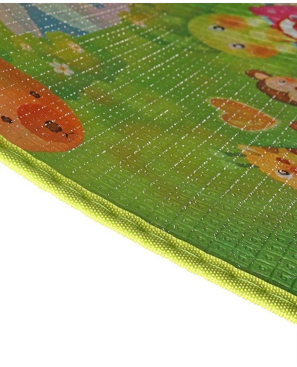 Babyhug Cow & Lion Printed Play Mat  - Green