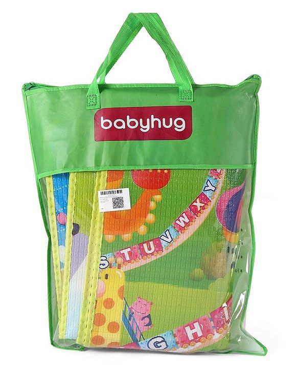 Babyhug Cow & Lion Printed Play Mat  - Green