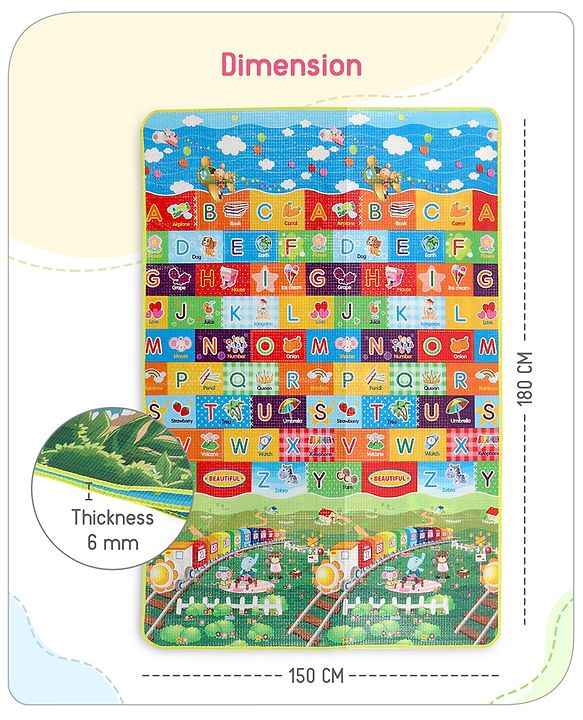 Babyhug Dinosaurs Printed Play Mat  - Yellow & Blue