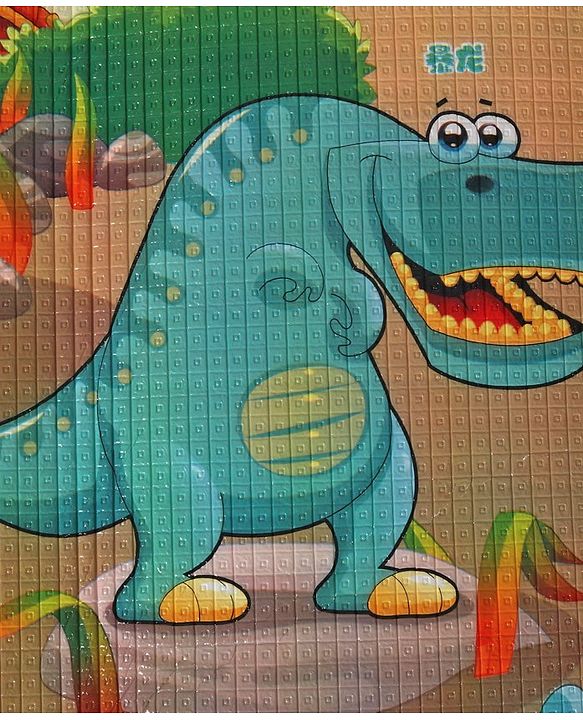 Babyhug Dinosaurs Printed Play Mat  - Yellow & Blue