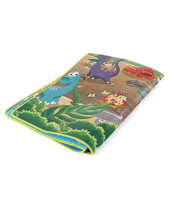 Babyhug Dinosaurs Printed Play Mat  - Yellow & Blue