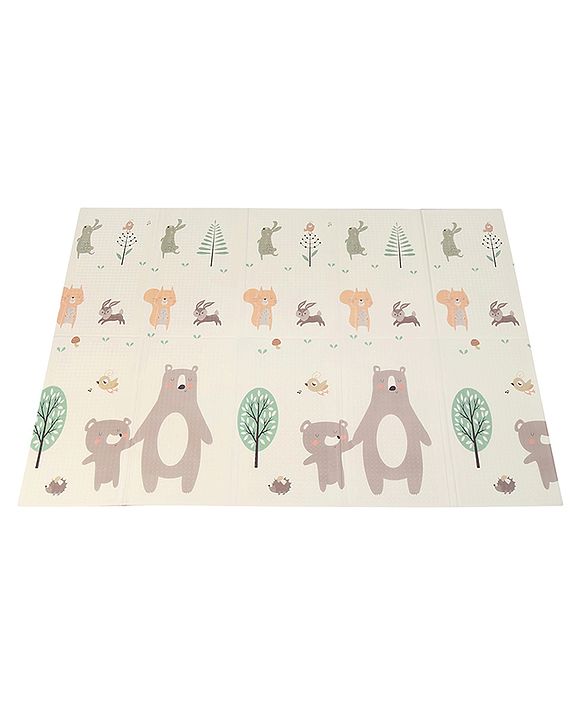 Babyhug XPE Waterproof Folding Mat With Bear Print - Orange