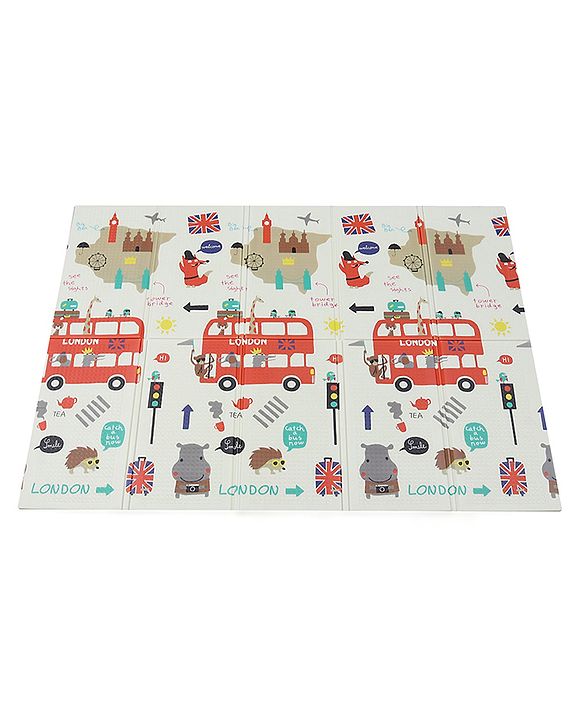 Babyhug XPE Waterproof Folding Mat With Bear Print - Orange