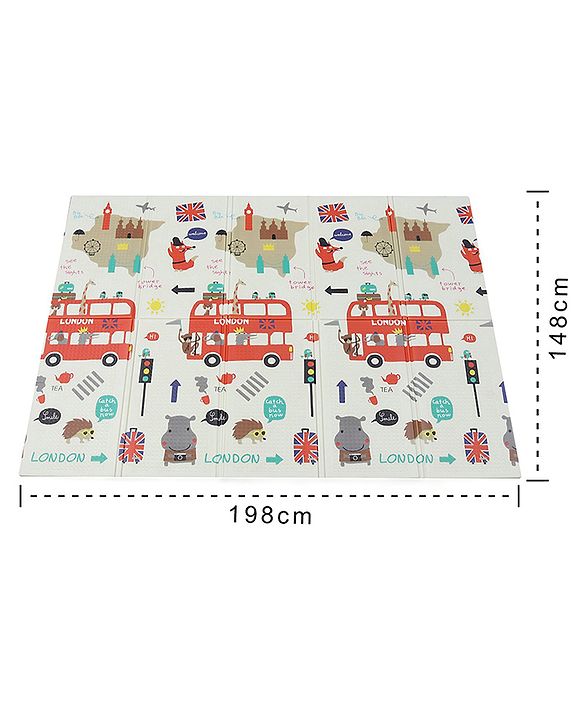 Babyhug XPE Waterproof Folding Mat With Bear Print - Orange