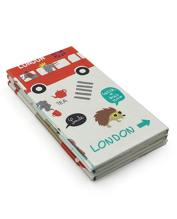 Babyhug XPE Waterproof Folding Mat With Bear Print - Orange