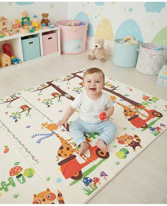 Babyhug XPE Waterproof Folding Mat With Bear Print - Orange