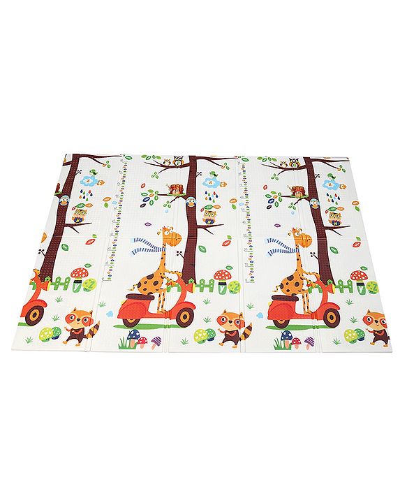 Babyhug XPE Waterproof Folding Mat With Bear Print - Orange