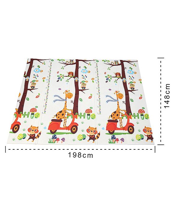 Babyhug XPE Waterproof Folding Mat With Bear Print - Orange