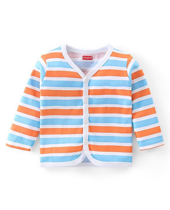 Babyhug 100% Cotton Knit Full Sleeves Front Open Vests Panda Print Pack of 3 - Multicolour
