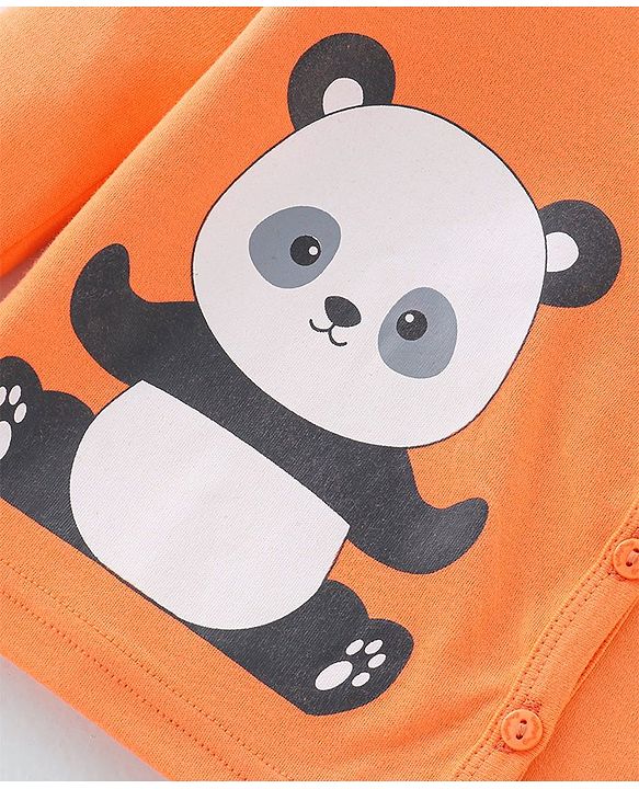 Babyhug 100% Cotton Knit Full Sleeves Front Open Vests Panda Print Pack of 3 - Multicolour