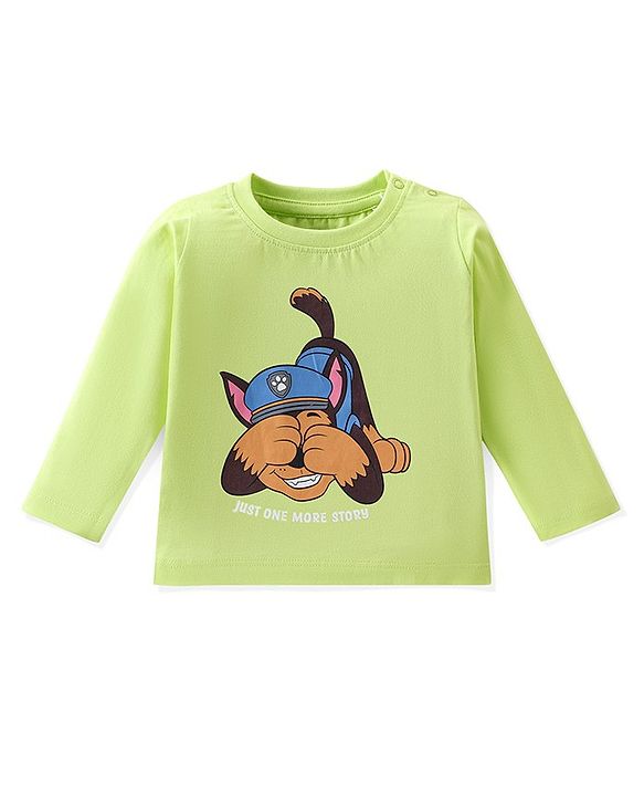 Babyhug Cotton Knit Full Sleeves Paw Patrol Print Night Suit - Green & Blue