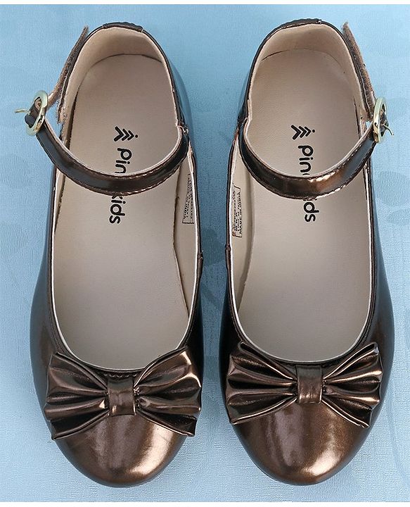 Pine Kids Party Wear Ballerina Bow Applique - Bronze