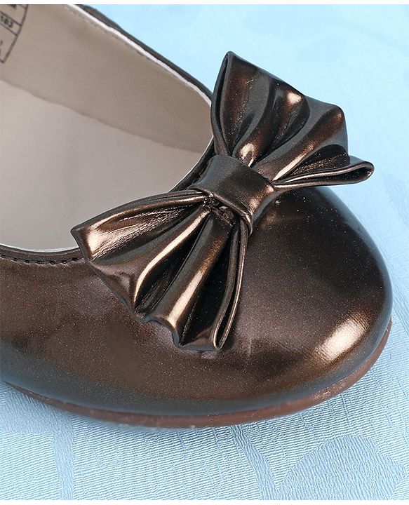 Pine Kids Party Wear Ballerina Bow Applique - Bronze