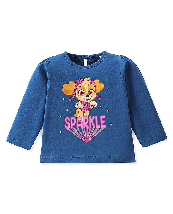 Babyhug Cotton Knit Full Sleeves Night Suit With Paw Patrol Print - Navy Blue