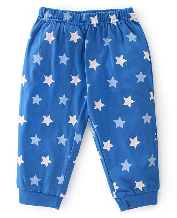 Tom And Jerry By Babyhug Cotton Single Jersey Knit Full Sleeves Night Suit Jerry Print - Blue