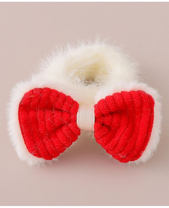 Babyhug Rubber Bands with Bow Appliques Pack of 6 -Red and White