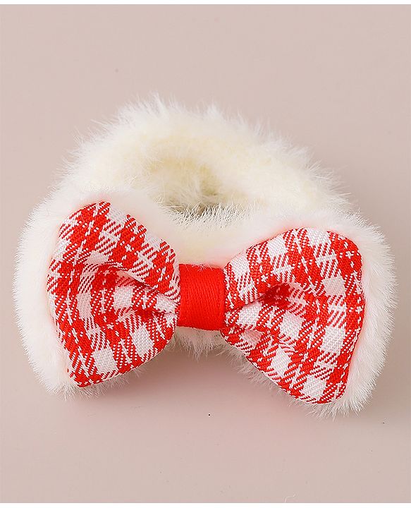 Babyhug Rubber Bands with Bow Appliques Pack of 6 -Red and White