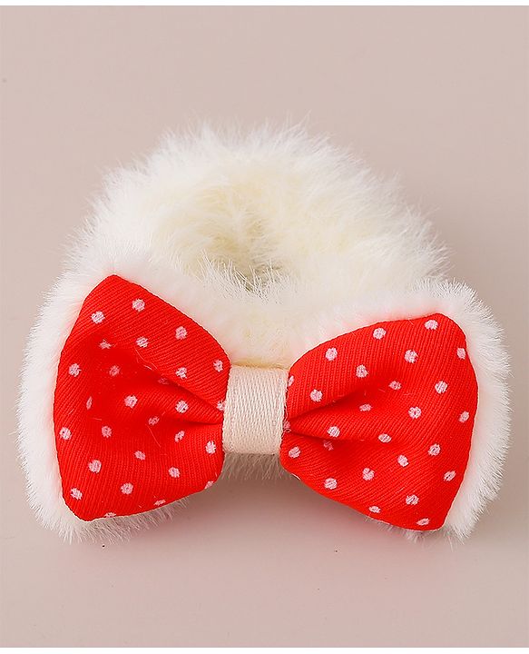 Babyhug Rubber Bands with Bow Appliques Pack of 6 -Red and White