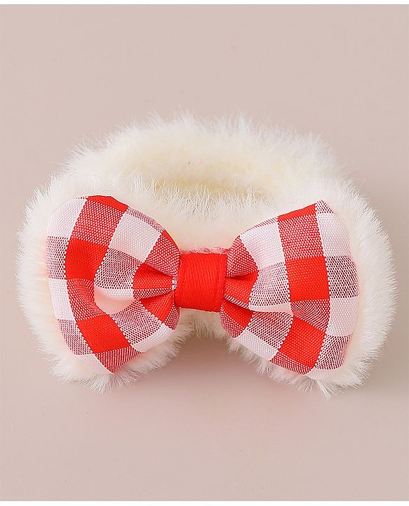 Babyhug Rubber Bands with Bow and Cherry Appliques Pack of 6 - Red and White