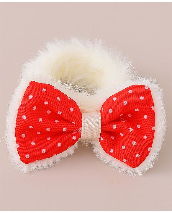 Babyhug Rubber Bands with Bow and Cherry Appliques Pack of 6 - Red and White