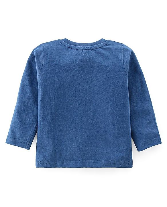 Babyhug Cotton Knit Full Sleeves Night Suit With Snoopy In Space Print - Navy Blue