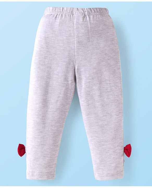 Babyhug Single Jersey Knit Full Sleeves Top & Lounge Pant Set with Frill Detailing & Dino Print - Maroon & White