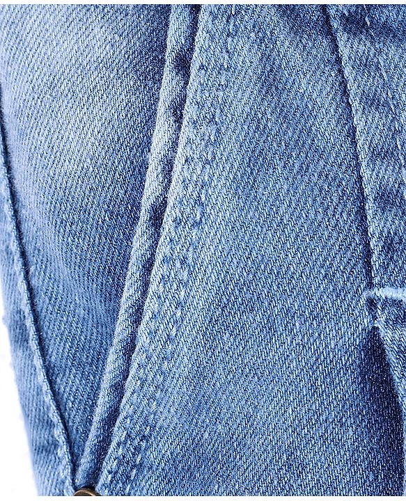 Pine Kids Cotton Elastane Woven Full Length Washed Denim Jeans - Medium Blue