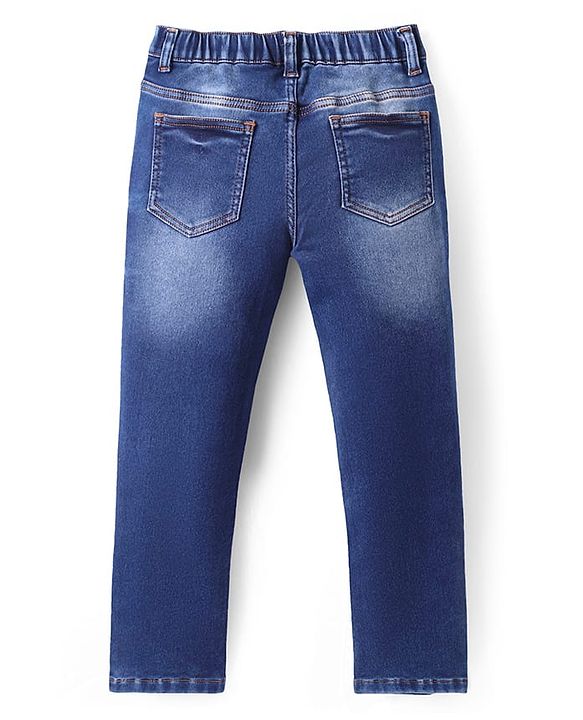 Pine Kids Denim Woven Full Length Washed Jeans - Navy