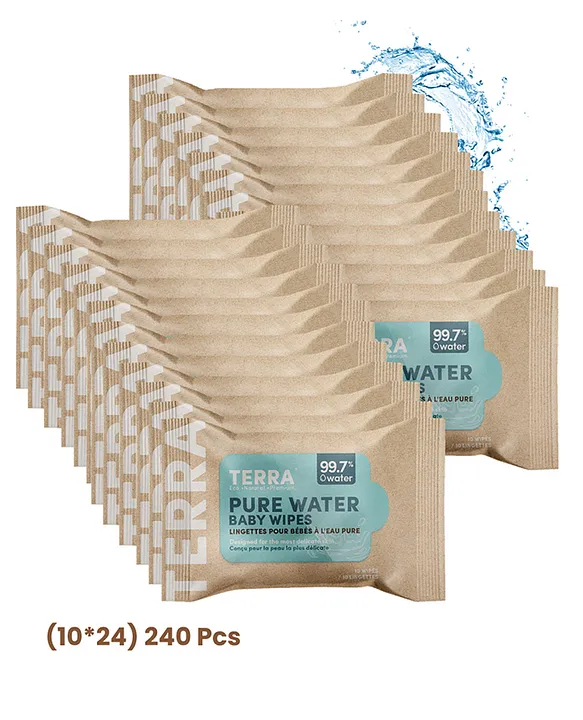 Terra Bamboo Baby Wipes NZ Water - 24 Pack