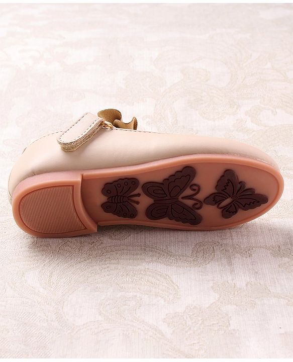 Cute Walk by Babyhug Ballerinas with Velcro Closure Bow Applique - Beige