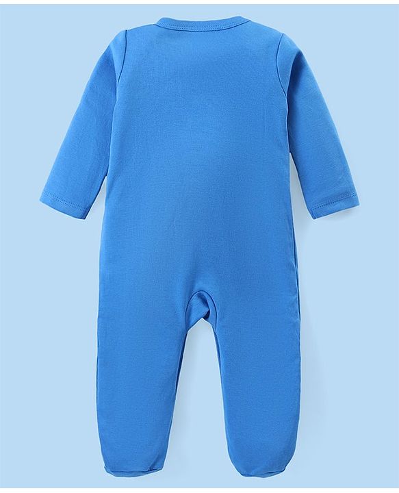 Babyhug Cotton Knit Full Sleeves Sleepsuits With Animal Print Pack Of 2 - Multicolor