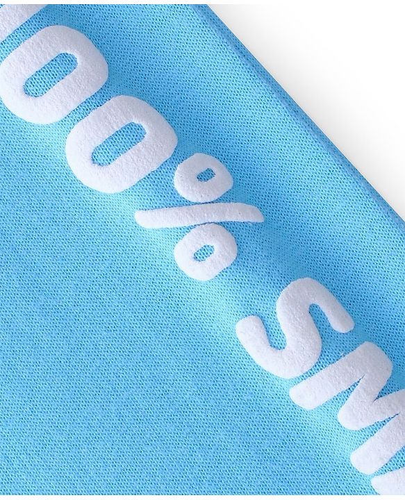 Babyhug Cotton Looper Full Length Lounge Pant Text Print- Blue