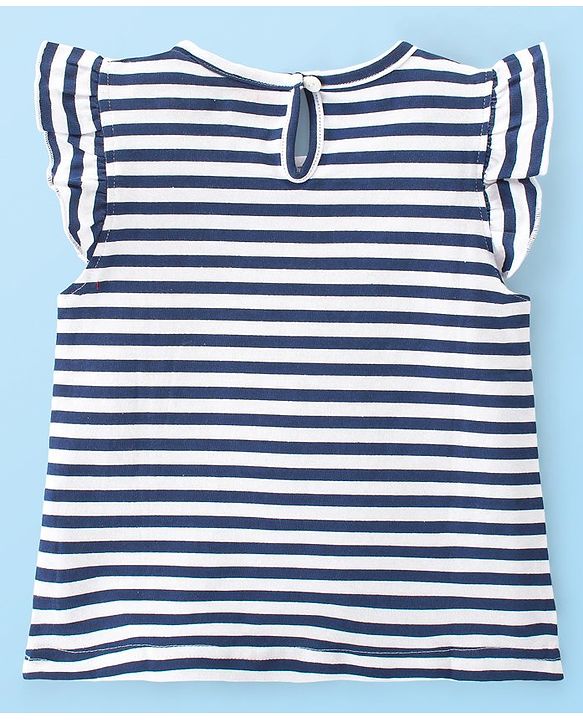 Babyhug 100% Cotton Knit Frill Sleeves Tops Boat Print Pack of 3 - Multicolour