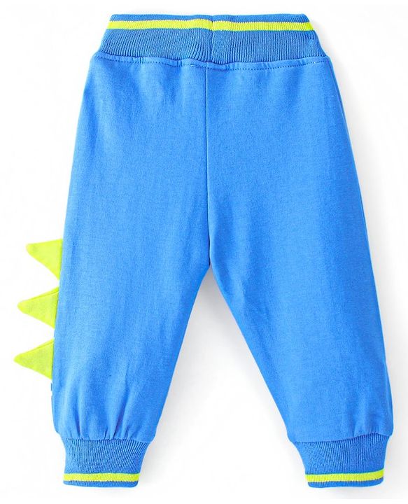Babyhug Cotton Looper Full Length Lounge Pant Dino Print - Blue