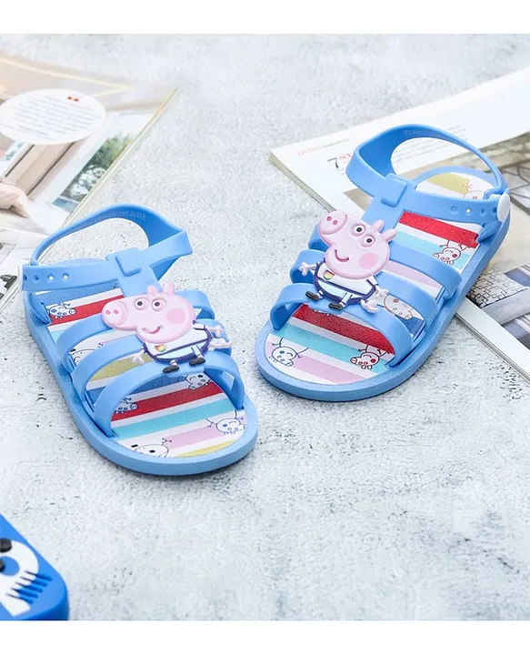 Yellow Bee Peppa Pig Applique Detailed Sandals Blue