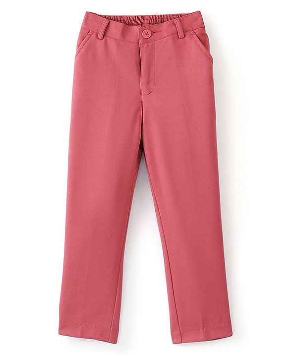 Babyhug Woven Full Sleeves Stretch Party Suit & T-Shirt with Text Print - White & Salmon Pink