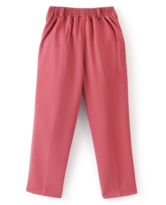 Babyhug Woven Full Sleeves Stretch Party Suit & T-Shirt with Text Print - White & Salmon Pink