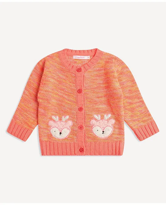 Girls 2024 orange cardigan