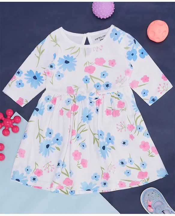 Buy Girls Full sleeves dress, bodysuit and tights set flower print -  Multicolor Online at Best Price | Mothercare India