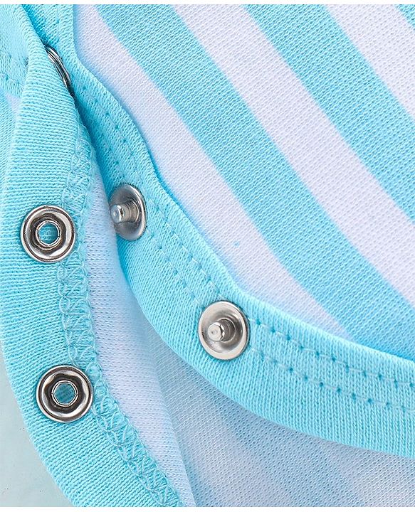 Babyhug 100% Cotton Knit Half Sleeves Onesie Croc Print - Blue
