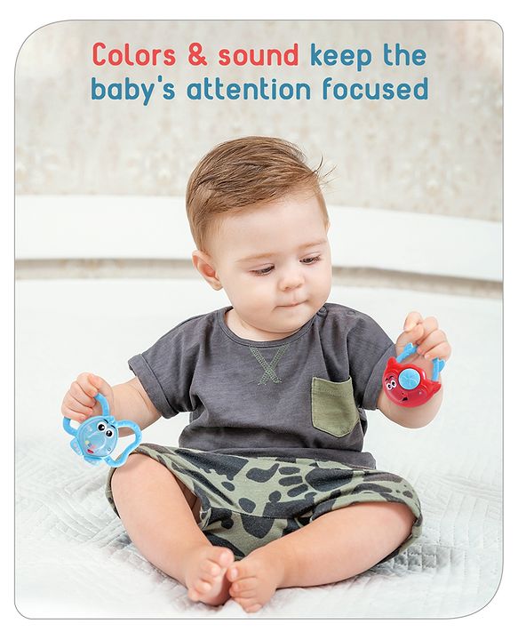 Babyhug Joy Rattle Set Pack of 2 - Blue and Red