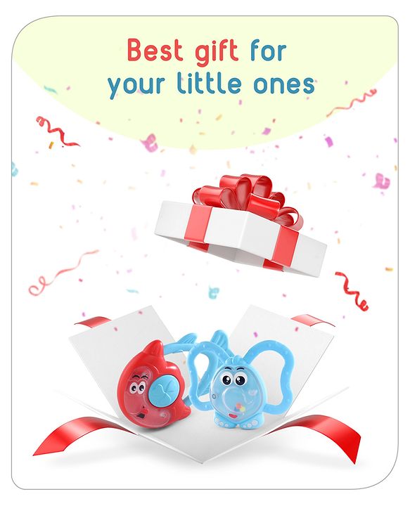 Babyhug Joy Rattle Set Pack of 2 - Blue and Red