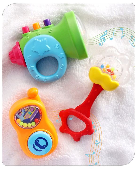 Babyhug Rattles Gift Set Pack of 3 |Easy to Grip|Gifting Toy| Child Safe Material| BIS Certified|  3 Months+