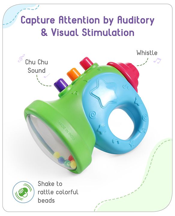 Babyhug Rattles Gift Set Pack of 3 |Easy to Grip|Gifting Toy| Child Safe Material| BIS Certified|  3 Months+