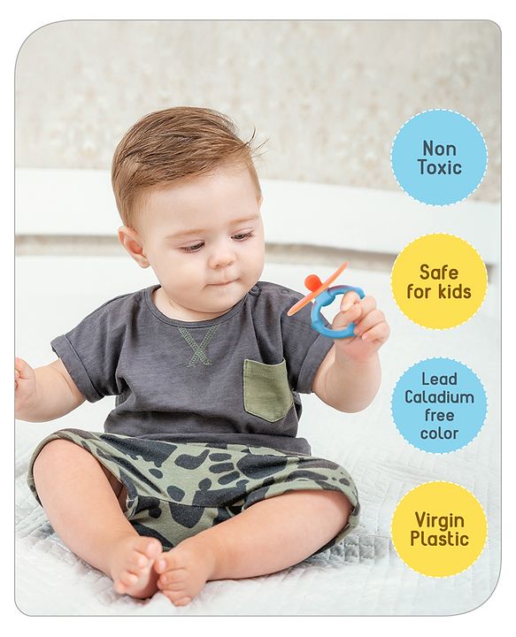 Babyhug Teether Gift Set Pack of 6||Easy to Grip|Fits in Mouth, Stimulates and Massages Sore Gums| Gifting Toy| Child Safe Material| BIS Certified| 4 Months+