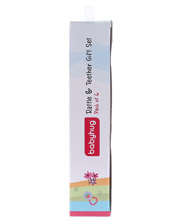 Babyhug Teether Gift Set Pack of 6||Easy to Grip|Fits in Mouth, Stimulates and Massages Sore Gums| Gifting Toy| Child Safe Material| BIS Certified| 4 Months+